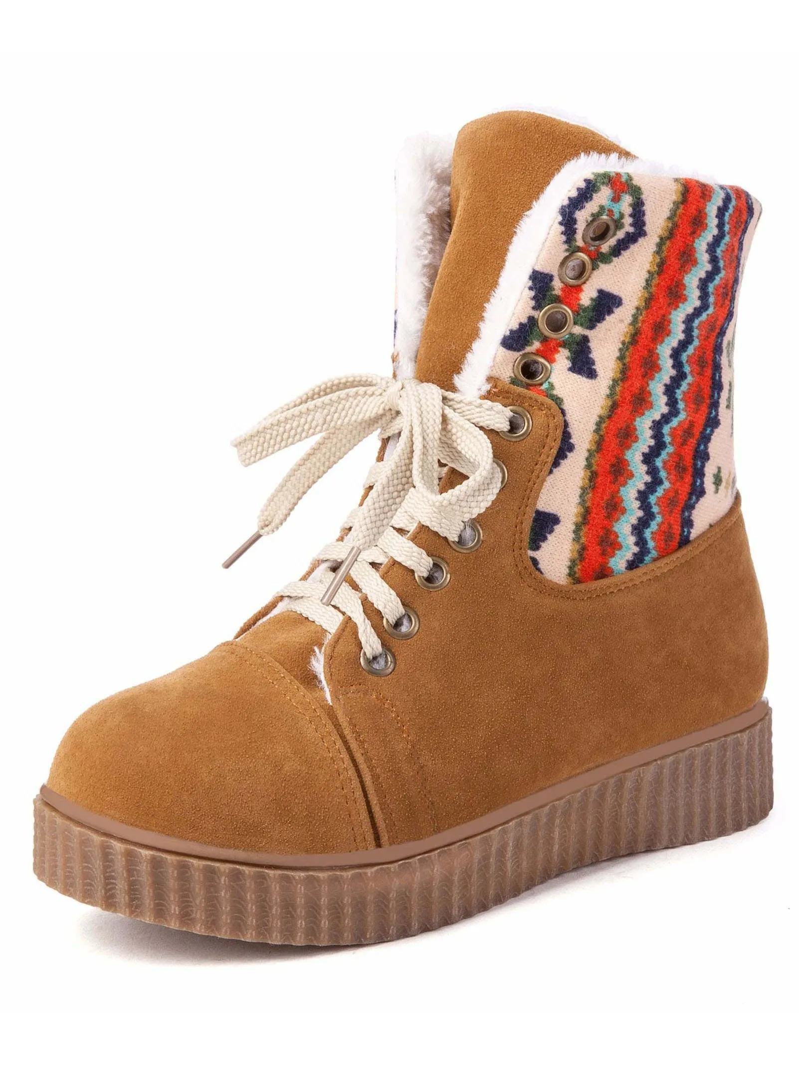 Autumn New Flat Bottom Large Size Bare Boots Warm Snow Boots Comfortable Boots