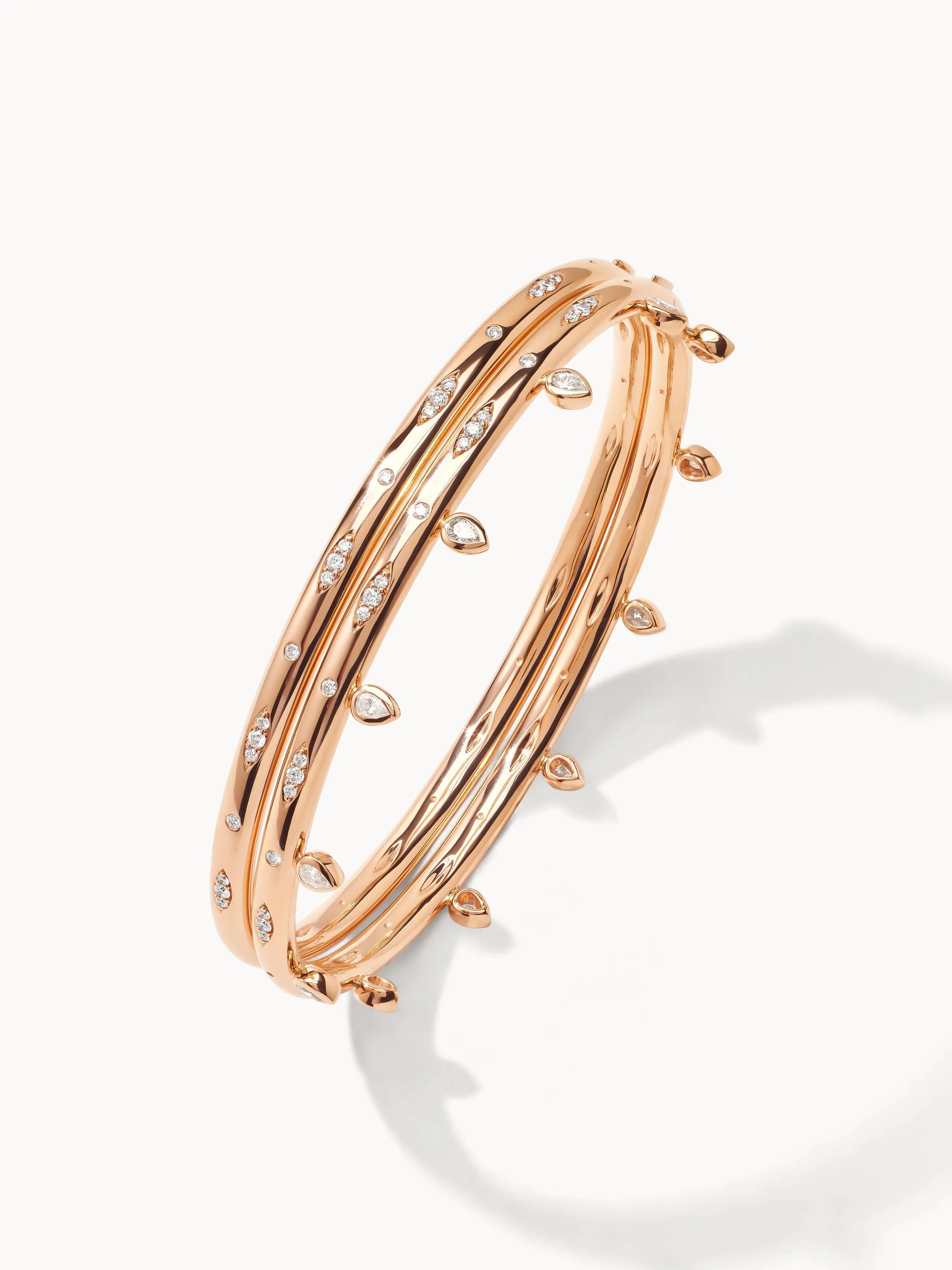Bangle GYPSY 'Diamond Pavé' 16 cm 18K rose gold