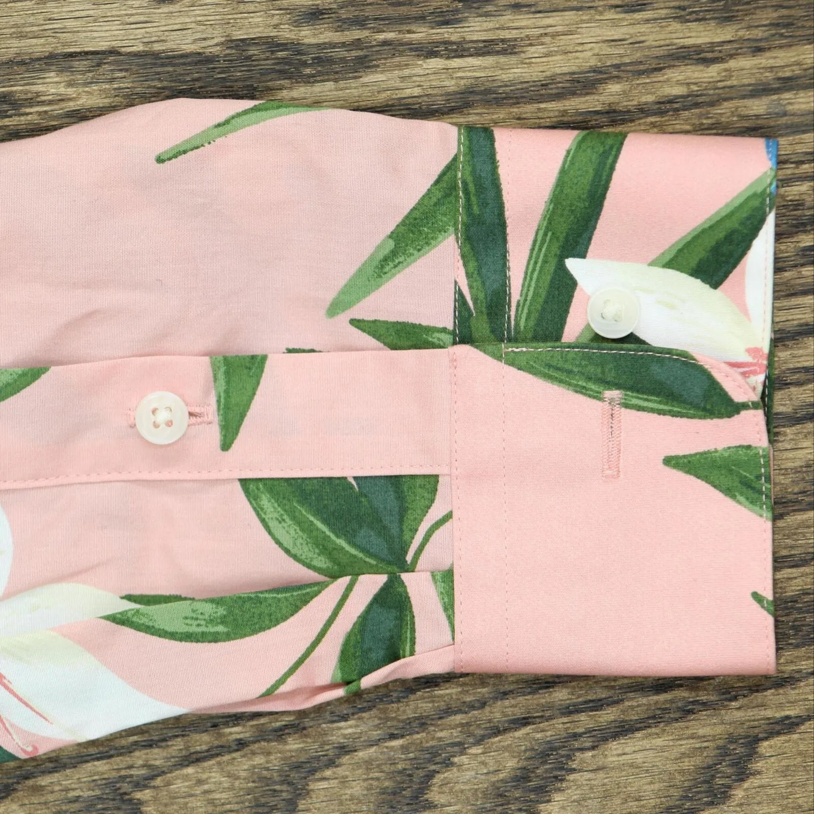 Bar III Men's Slim-Fit Tropical Floral-Print Dress Shirt 100123255MN Pink M