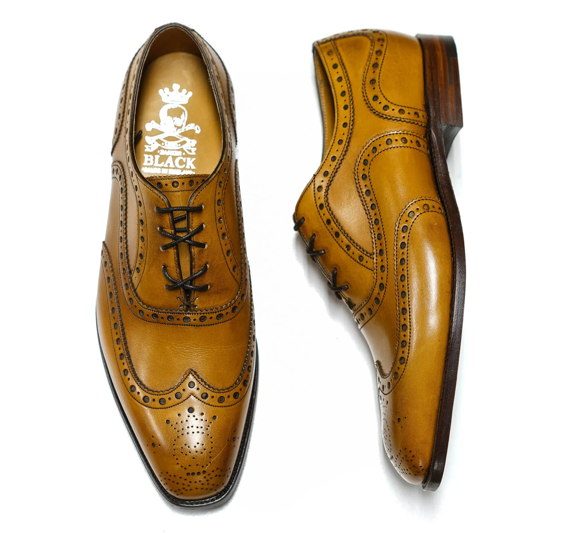 Barker Black Men's Leather Chestnut Archdale Lace Up 45% OFF