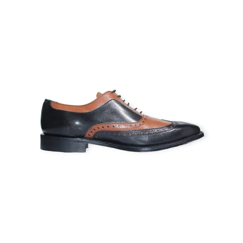Barker Formal Royal Black Calf Tan Shoe
