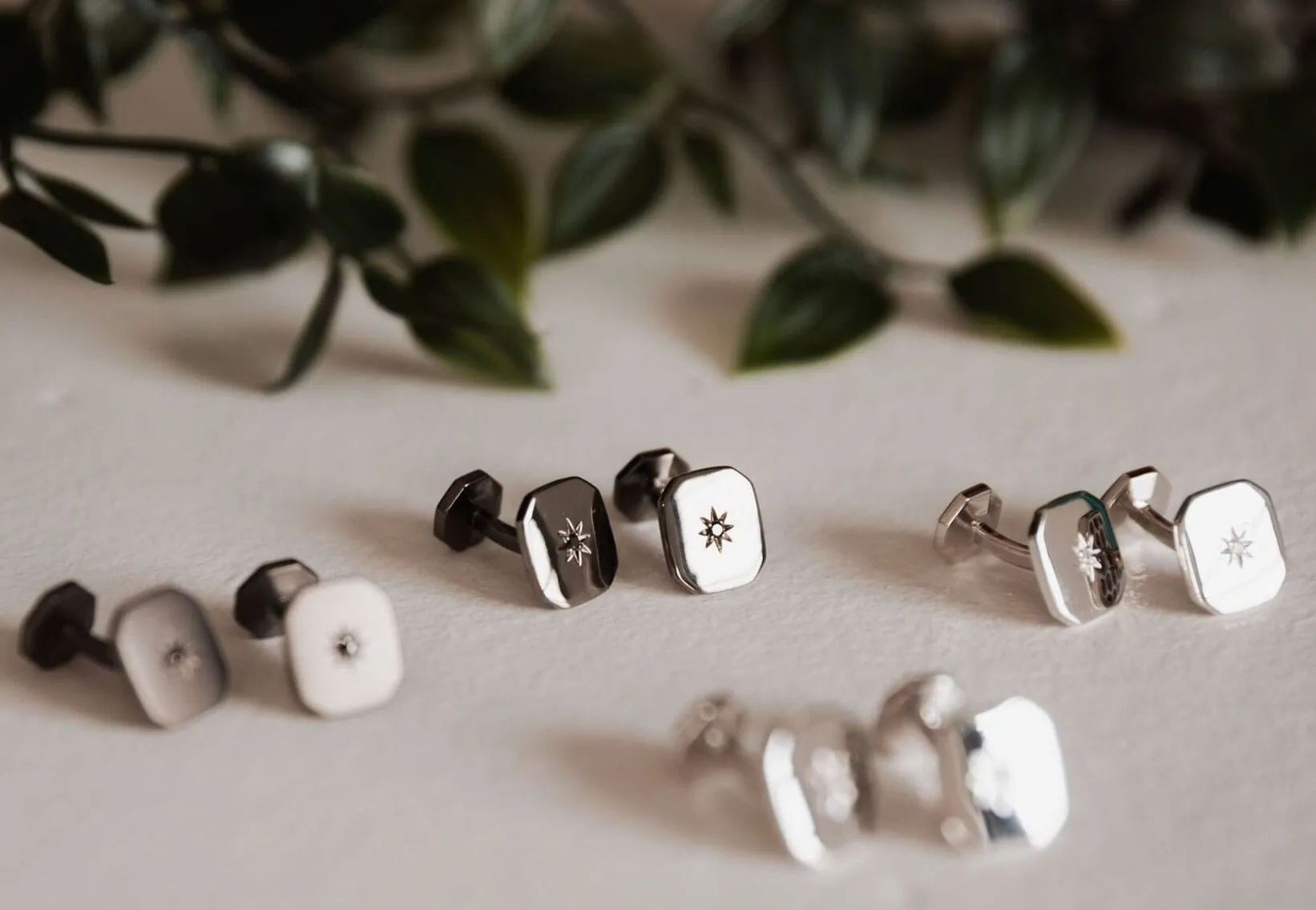 Barri Black Diamond Cuff Links