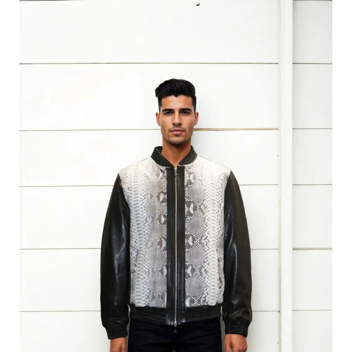 Barya New York Men's Python Leather Jacket
