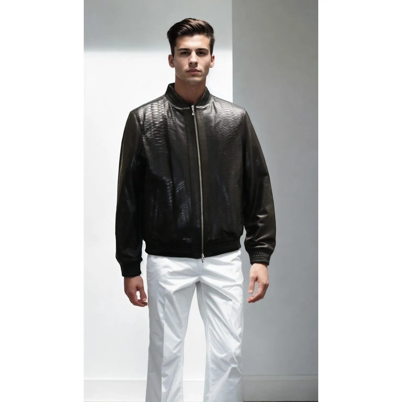 Barya New York Men's Python Leather Jacket