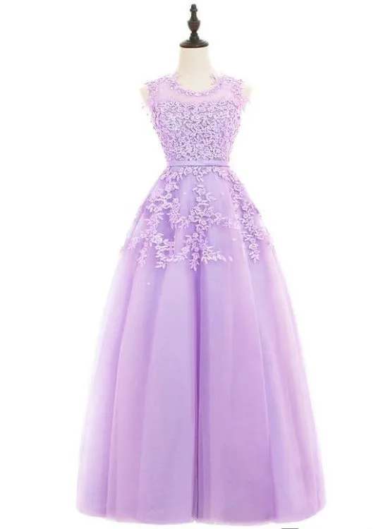 Beautiful Purple Ball Gown Tulle Long Party Dress, A-line Prom Dress