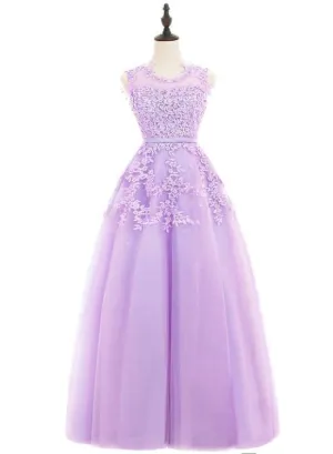 Beautiful Purple Ball Gown Tulle Long Party Dress, A-line Prom Dress