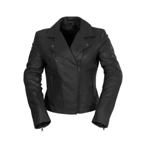 Betsy - Women's Fashion Lambskin Leather Jacket (Black)