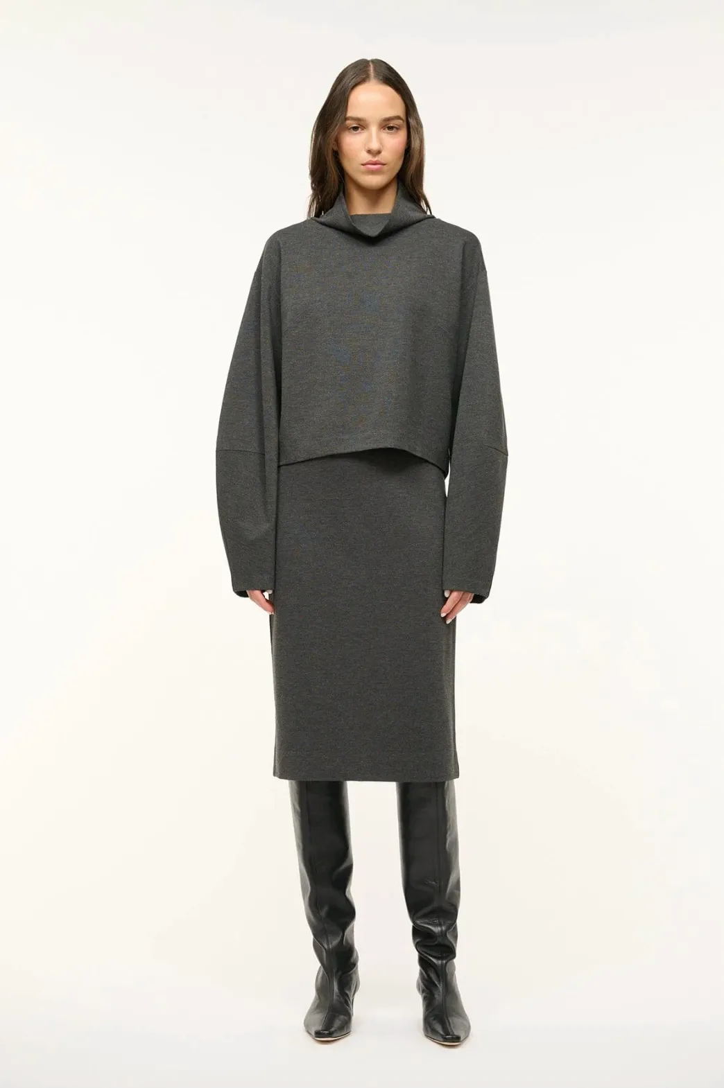 BINOCHE TOP IN HEATHER GREY
