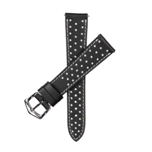 Black & White "Driver" Leather Watch Strap
