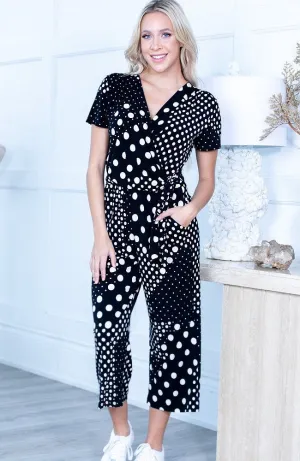 Black and White Polka Dot Jumpsuit