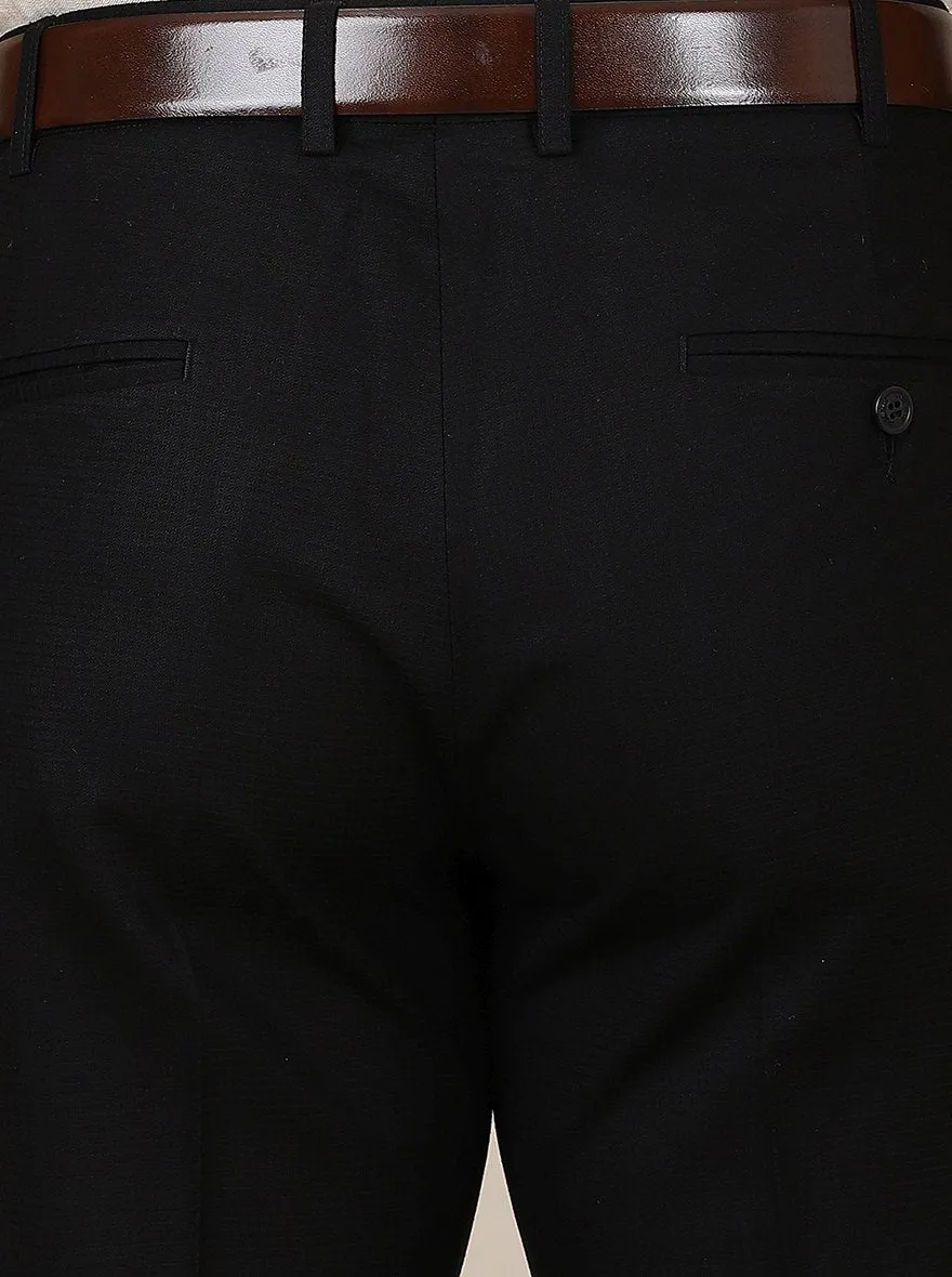 Black Checked Slim Fit Formal Trouser | Metal