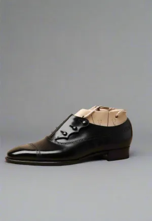 Black Italian Leather Worthing Slip On Loafers - Formal Shoes