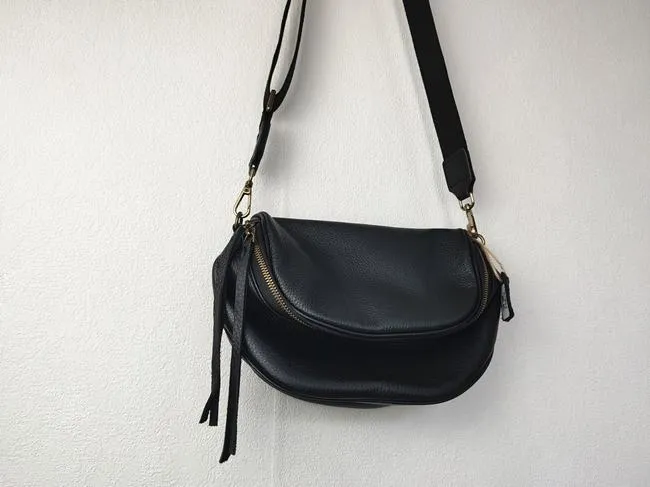 Black Leather Bag Crossbody Crossbody Black Leather Bag Womens Black Cross The Body Bag