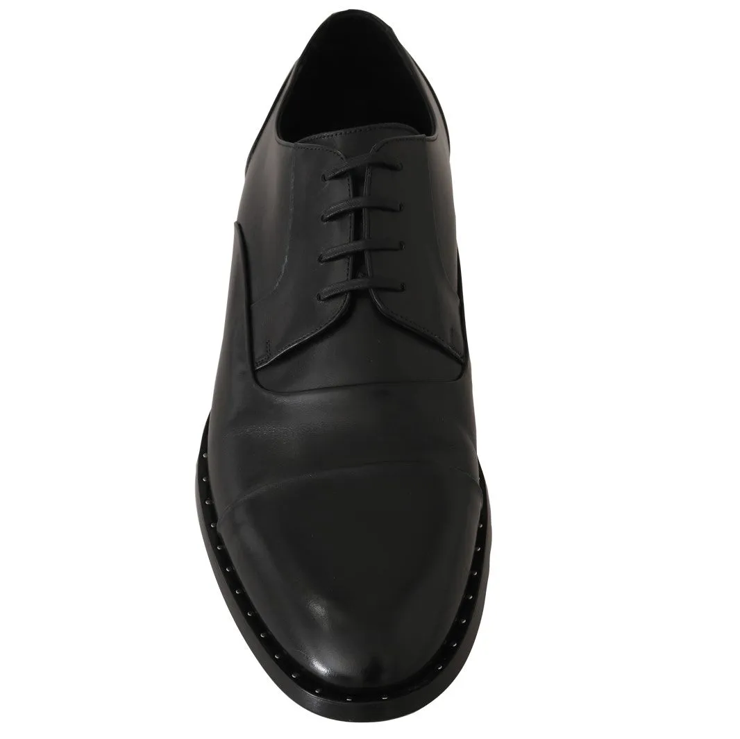 Black Leather Derby Dress Formal Shoes