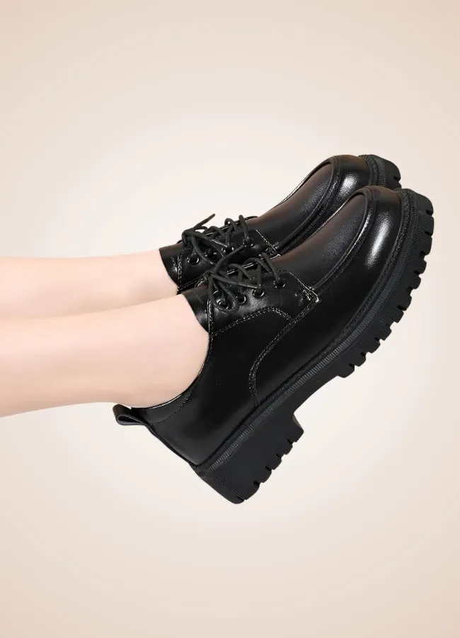 Black Leather Women's Shoes