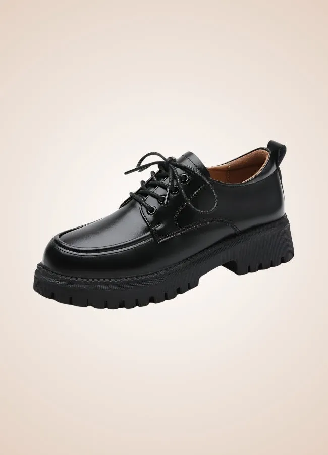 Black Leather Women's Shoes