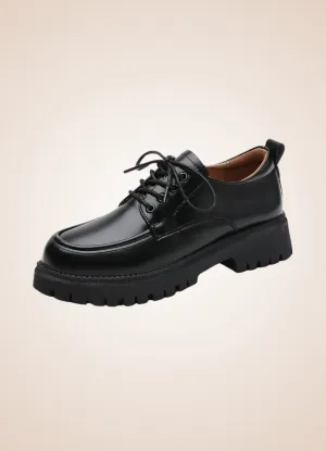 Black Leather Women's Shoes