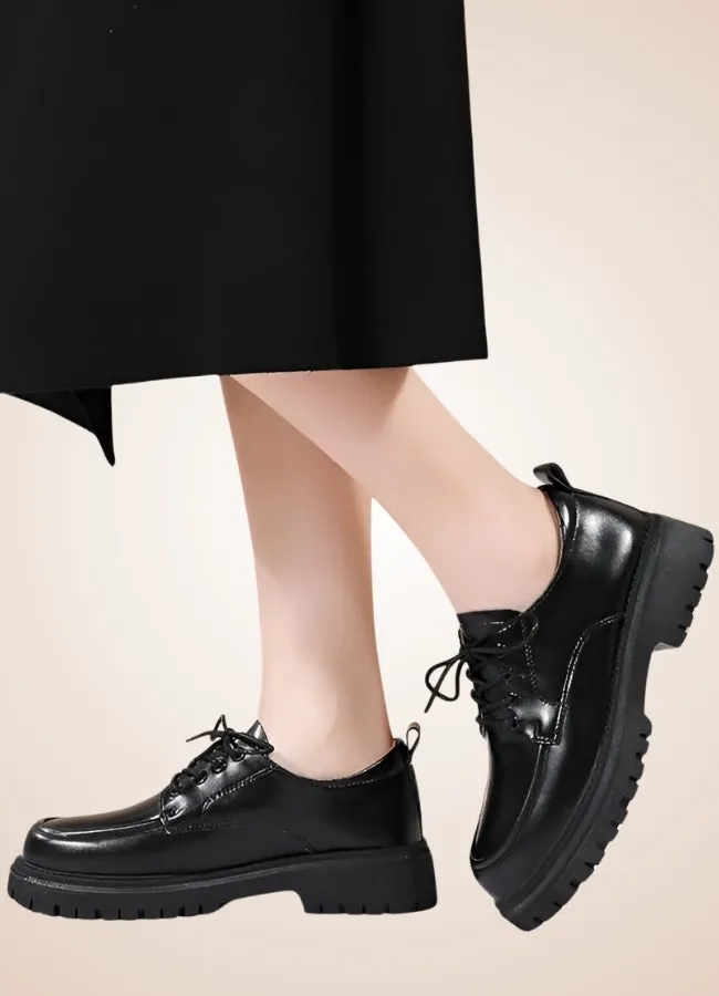 Black Leather Women's Shoes