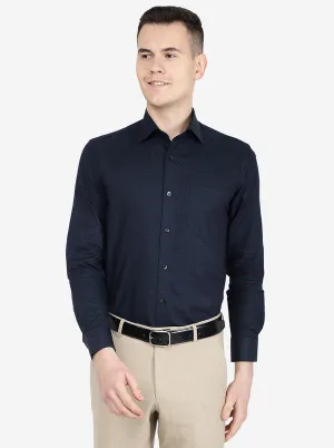 Black Printed Slim Fit Formal Shirt | Metal