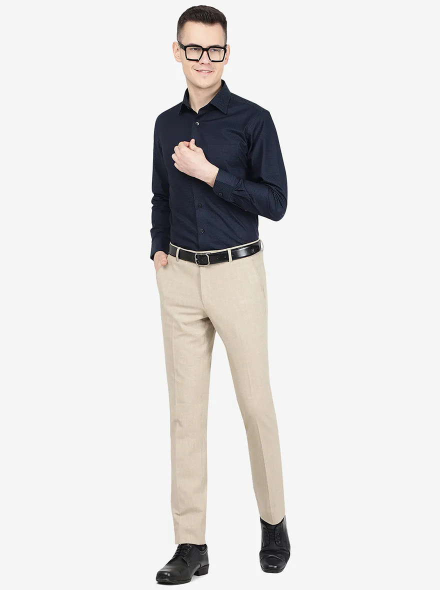 Black Printed Slim Fit Formal Shirt | Metal