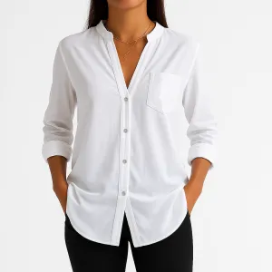 Black Sequin Button-Up Shirt | Chic Cotton Blend | Sparkling Elegance