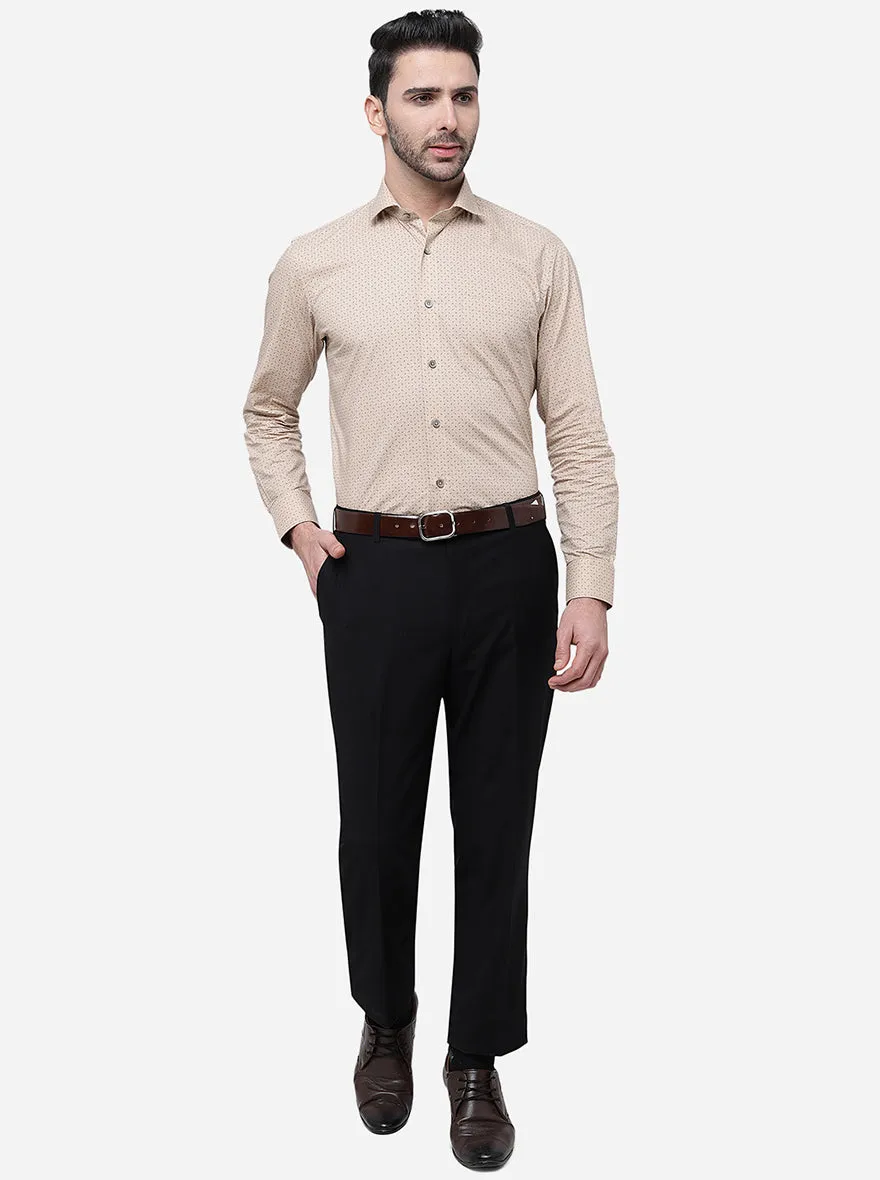 Black Solid Classic Fit Formal Trouser | JadeBlue