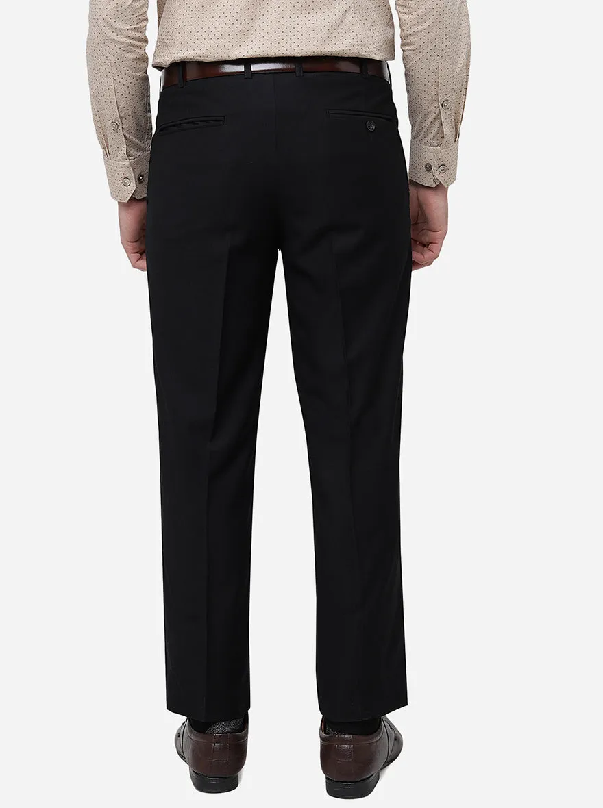 Black Solid Classic Fit Formal Trouser | JadeBlue