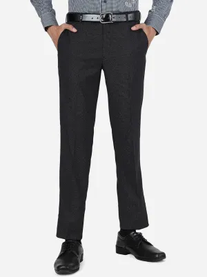 Black Solid Slim Fit Formal Trouser | JB Studio