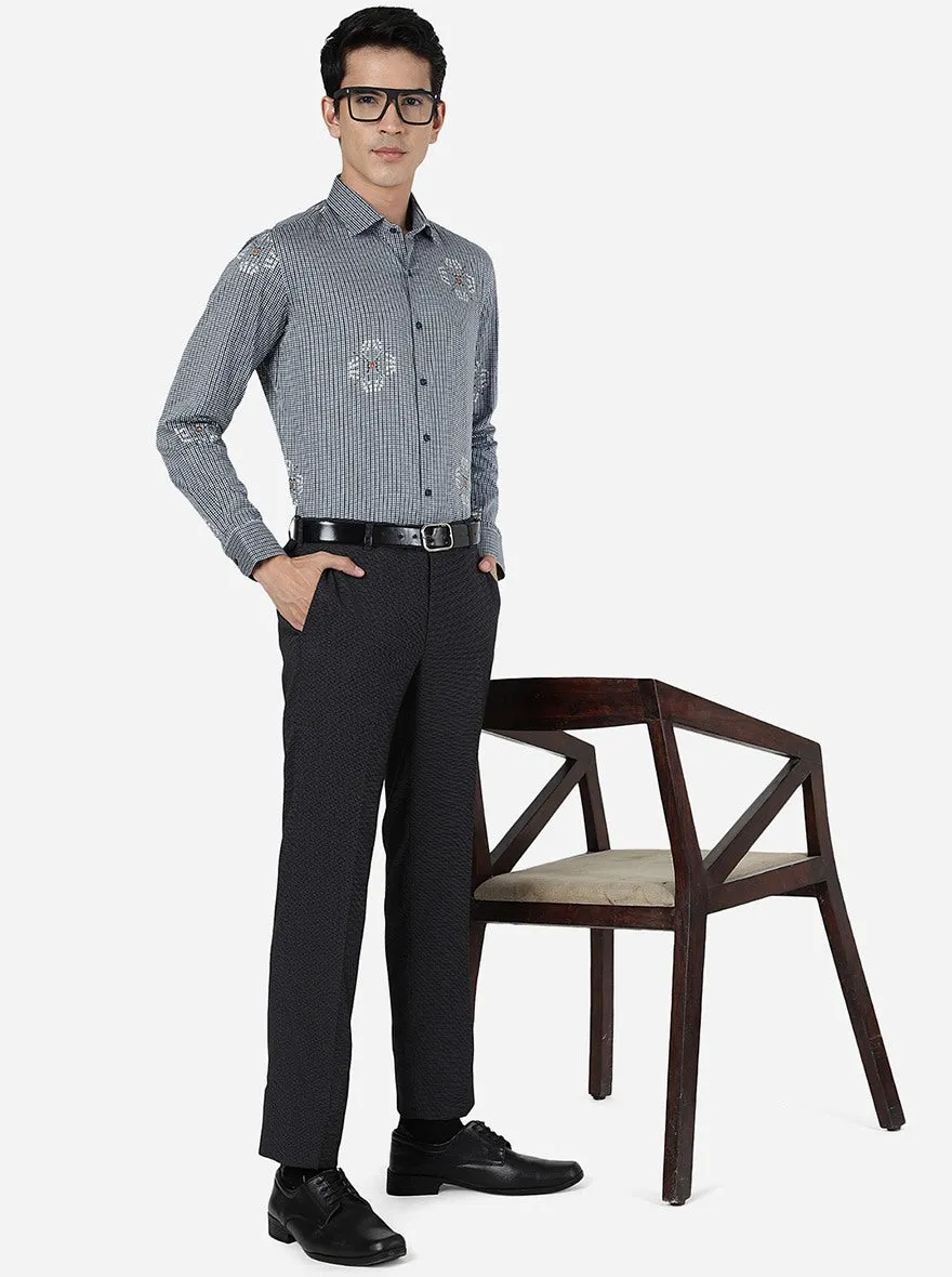 Black Solid Slim Fit Formal Trouser | JB Studio