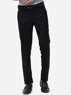 Black Solid Slim Fit Formal Trouser | JB Studio