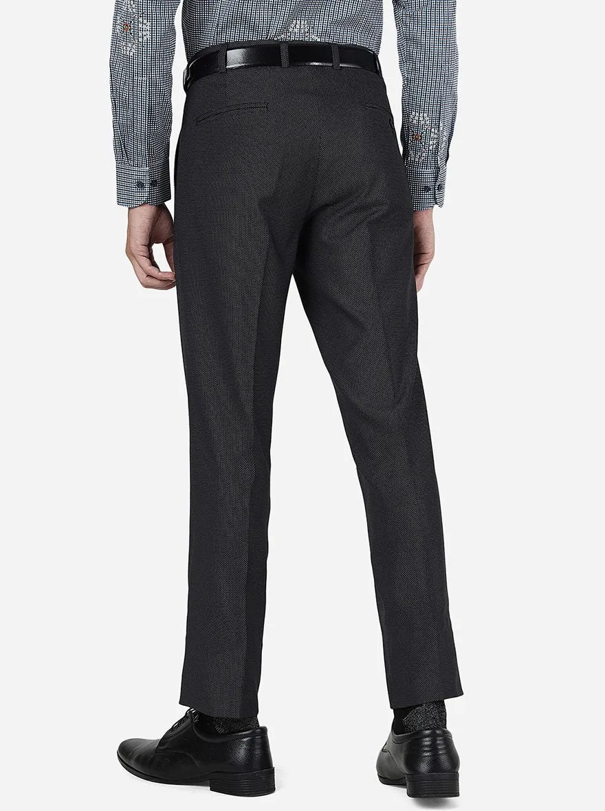 Black Solid Slim Fit Formal Trouser | JB Studio
