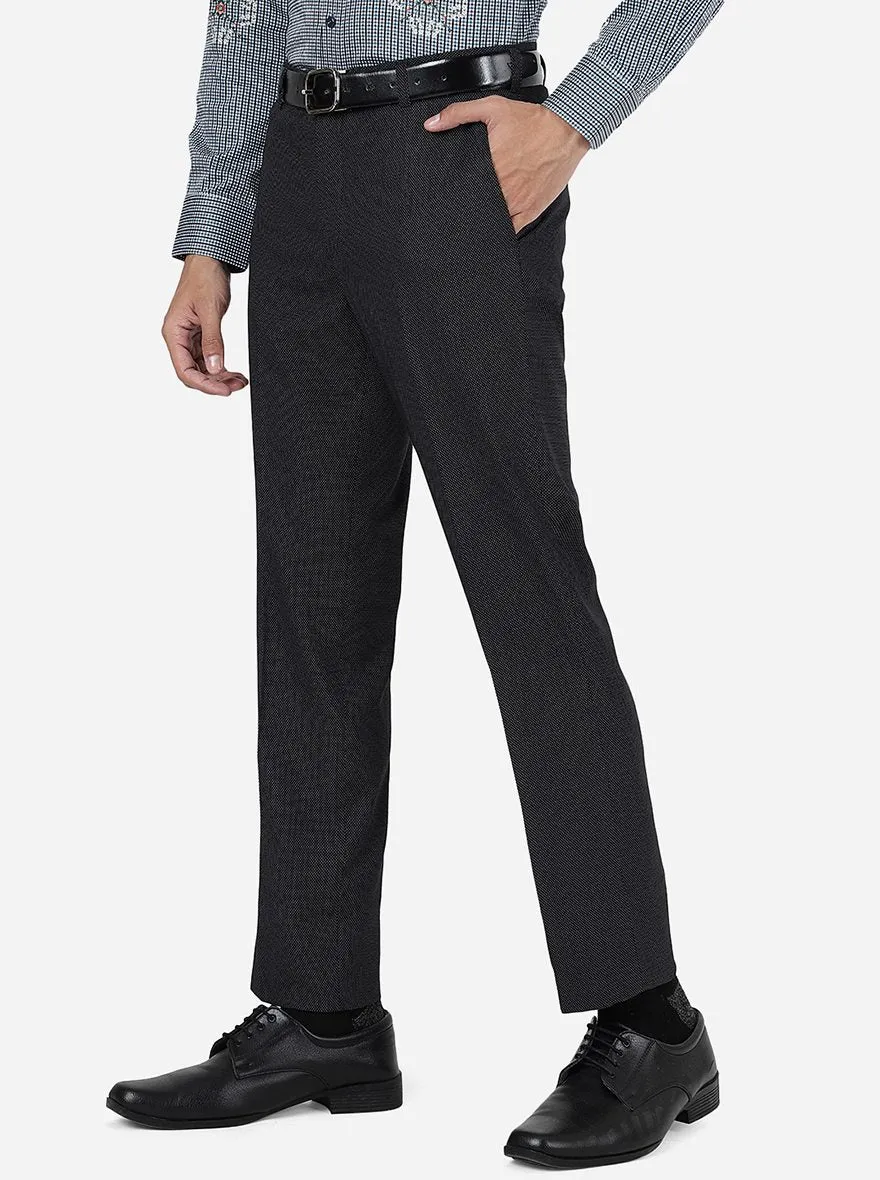 Black Solid Slim Fit Formal Trouser | JB Studio