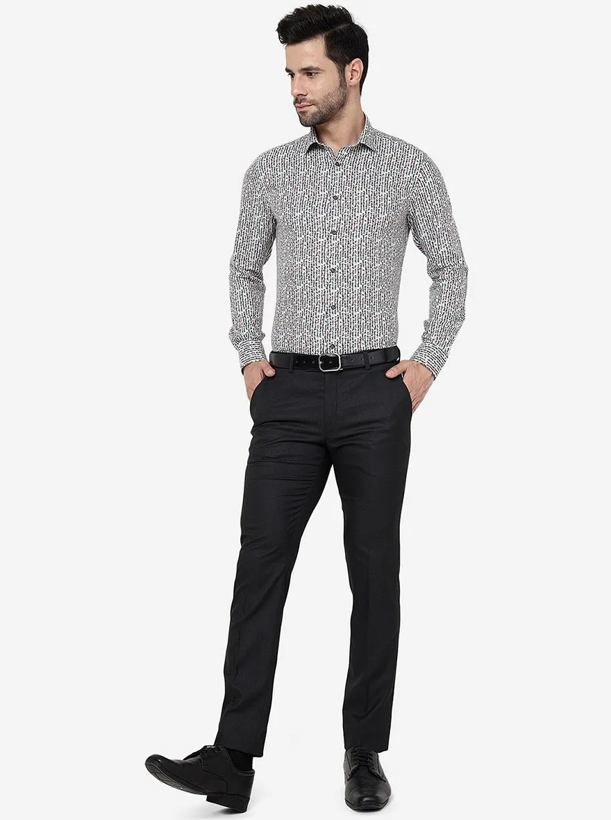 Black Solid Super Slim Fit Formal Trouser | JadeBlue