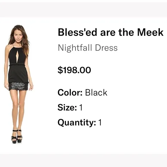 Blessed are the Meek - Black Mini Dress with Sequins Size 1 (US size 2-4) New!