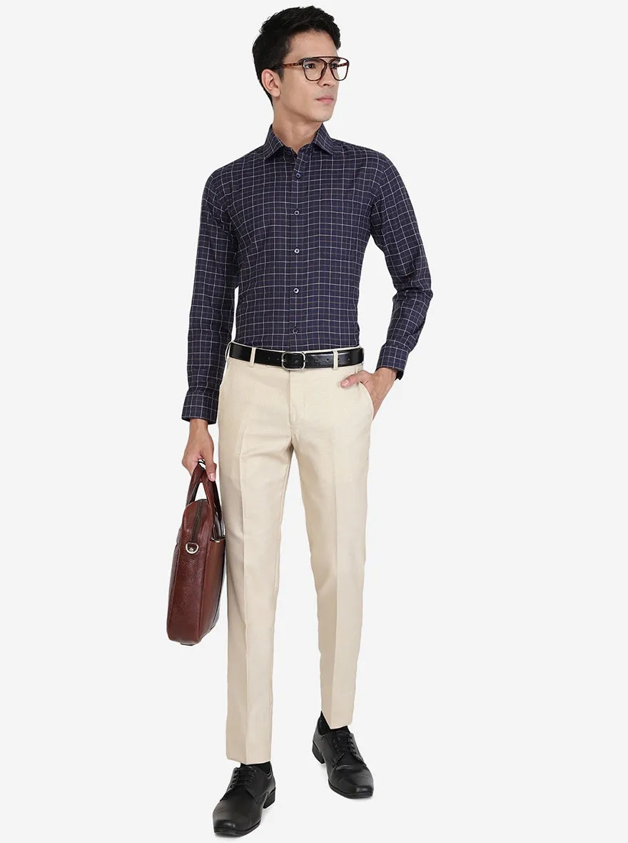 Blue Checked Slim Fit Formal Shirt | Greenfibre