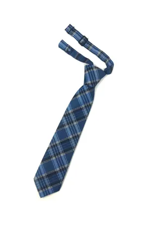 Blue Madison Plaid Kids Necktie