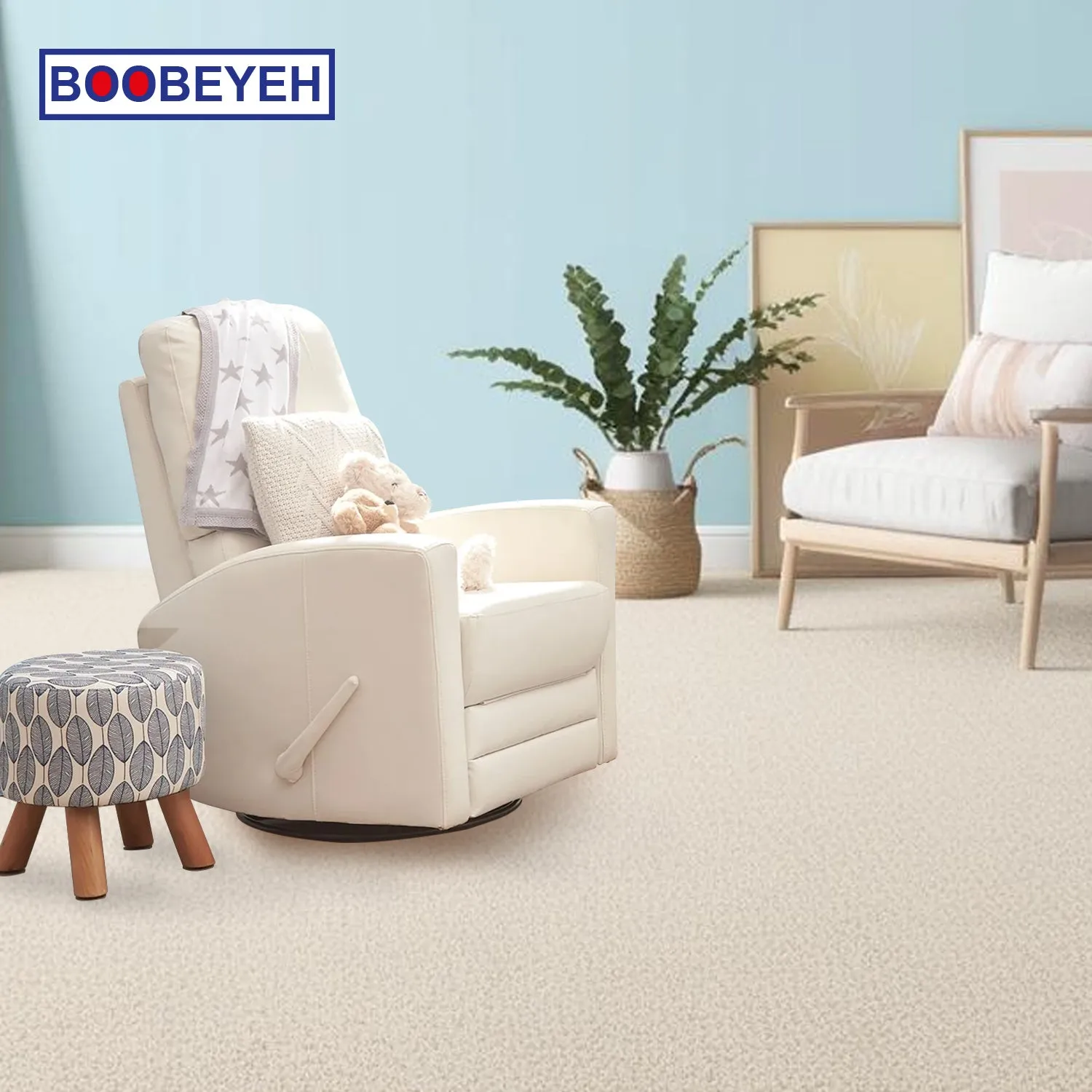 Boobeyeh luxglide 101 rocking chair - white leather