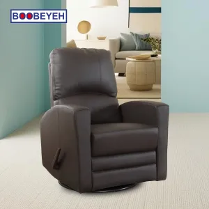 Boobeyeh luxglide 102 rocking chair in dark grey leather, comfort and style.