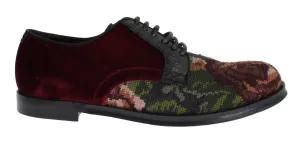 Bordeaux Velvet Ricamo Caiman Dress Shoes