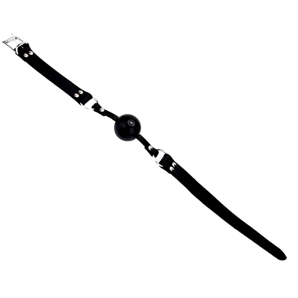 BOUND Leather Solid Ball Gag with 2 O-Rings & Adjustable Buckle Fastening