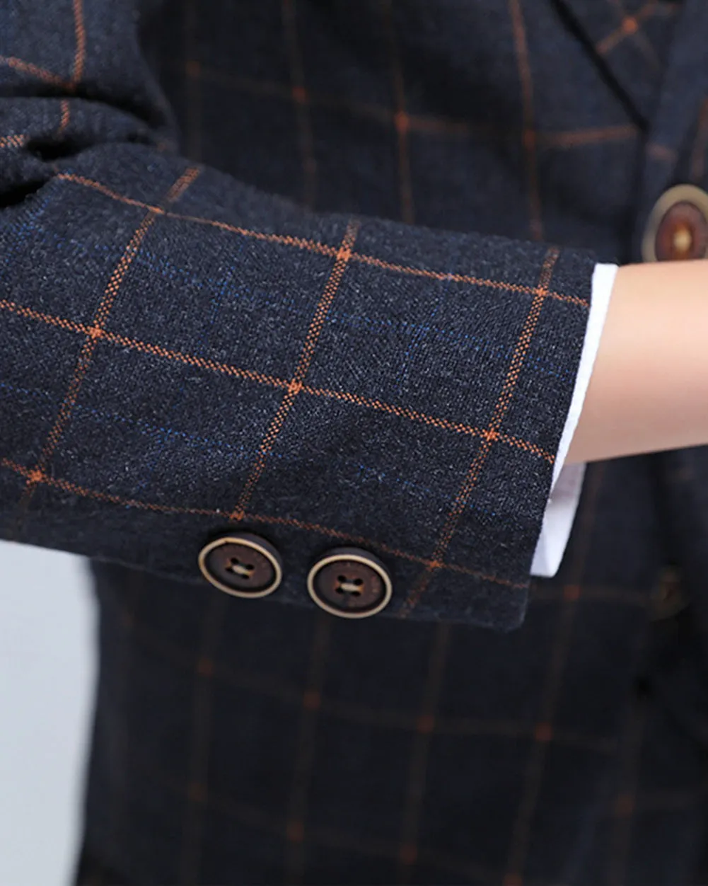 Boys' Black Checked Formal Suit  4 piece Dresswear suit set with jacket,shirt,vest and pants