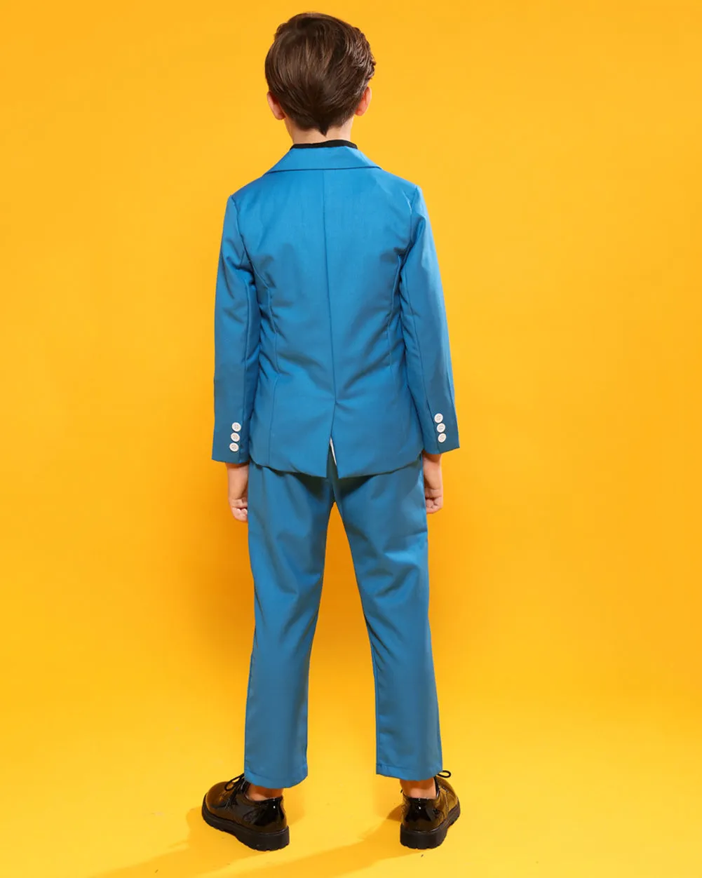 Boys' Blue Formal Suit  3 piece Dresswear suit set with jacket,vest and pants