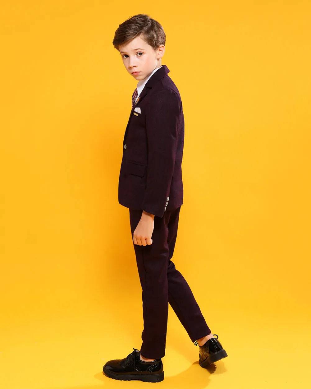 Boys'  Formal Occasion Suit  4 piece set with jacket,shirt,vest and pants Kids Slim Fit Dresswear