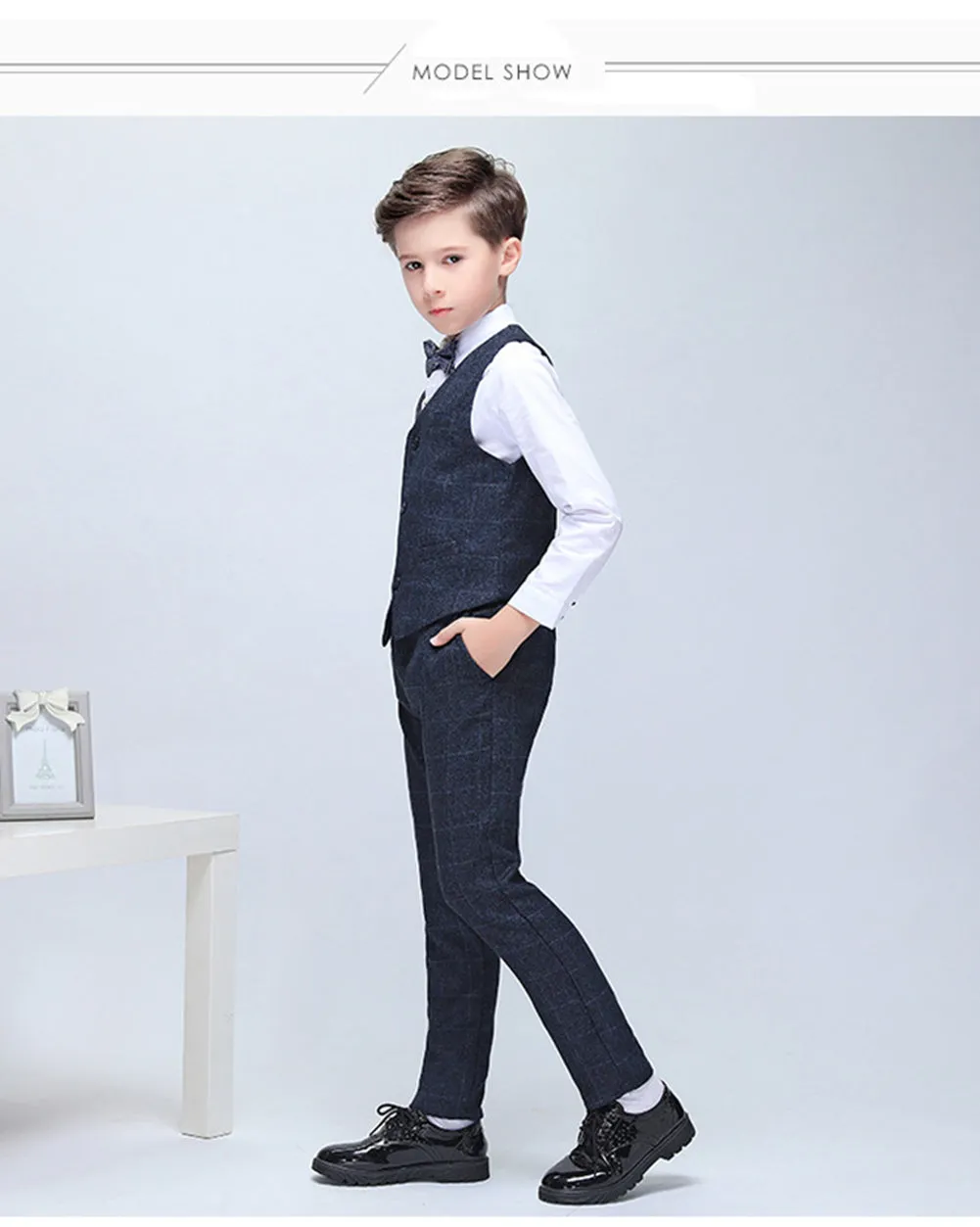 Boys' Formal suits 5 piece Dresswear Suit Set With Vest and Tie