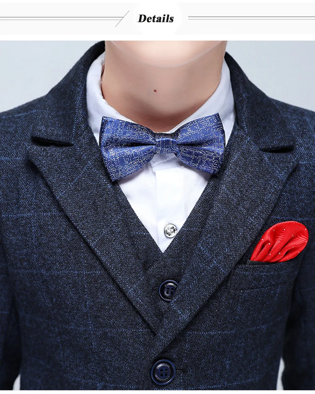 Boys' Formal suits 5 piece Dresswear Suit Set With Vest and Tie