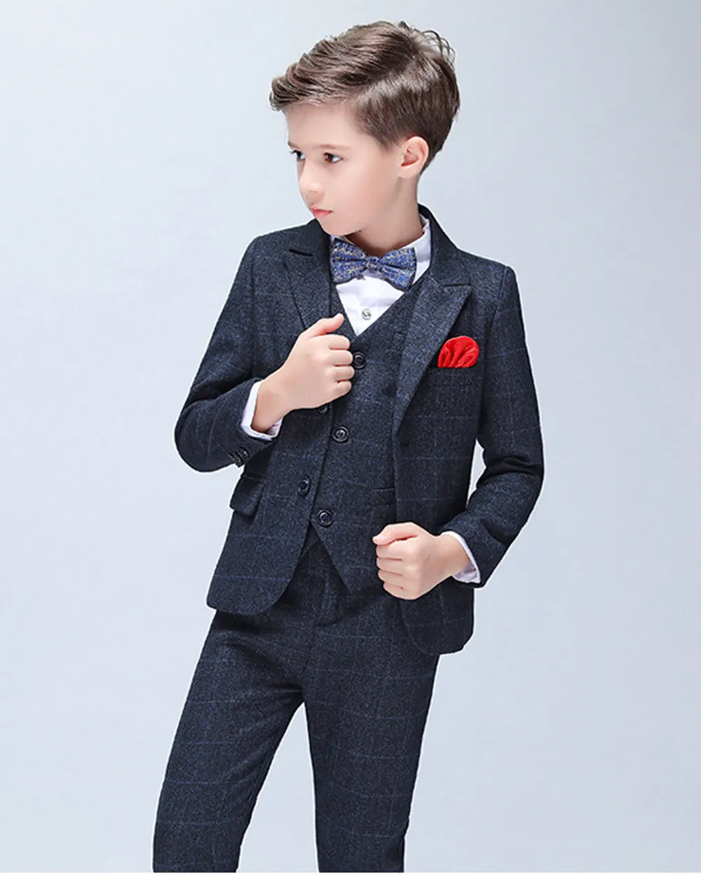 Boys' Formal suits 5 piece Dresswear Suit Set With Vest and Tie