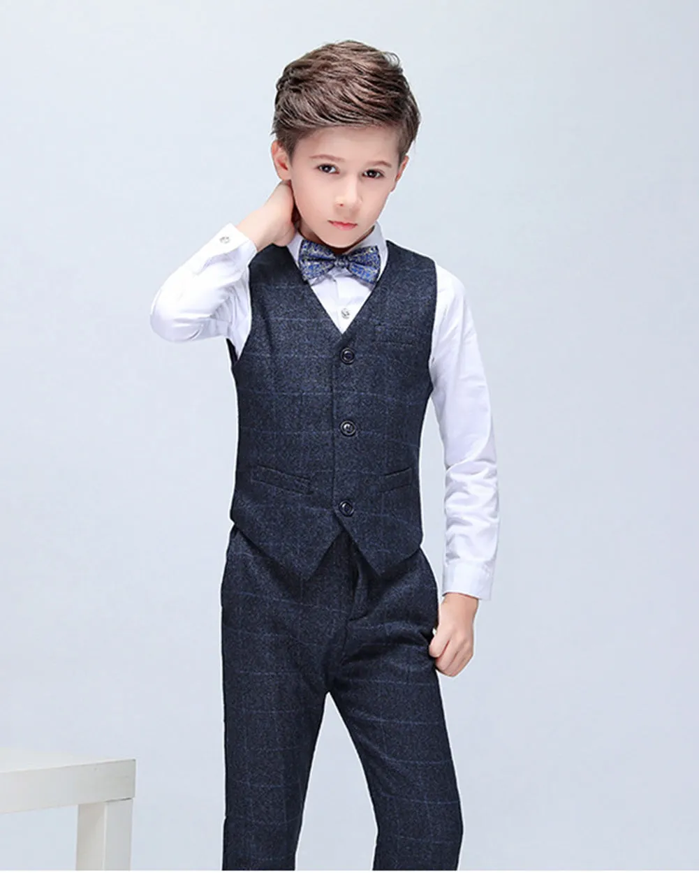 Boys' Formal suits 5 piece Dresswear Suit Set With Vest and Tie
