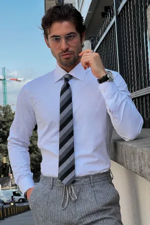Brabion Daniel White Cotton Slim Fit Shirt