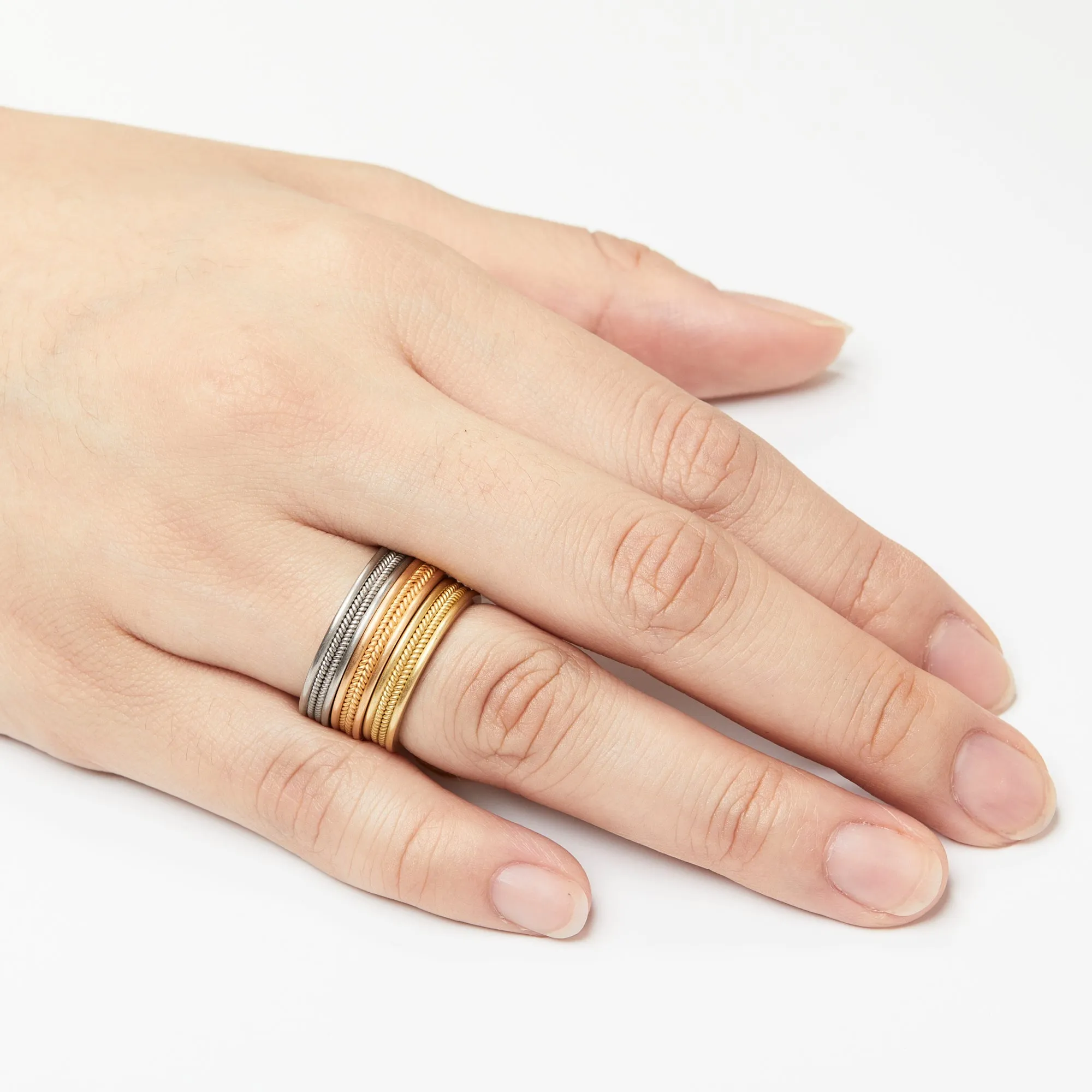 Braid Double Row Band in 18K Alpine Gold- 4mm