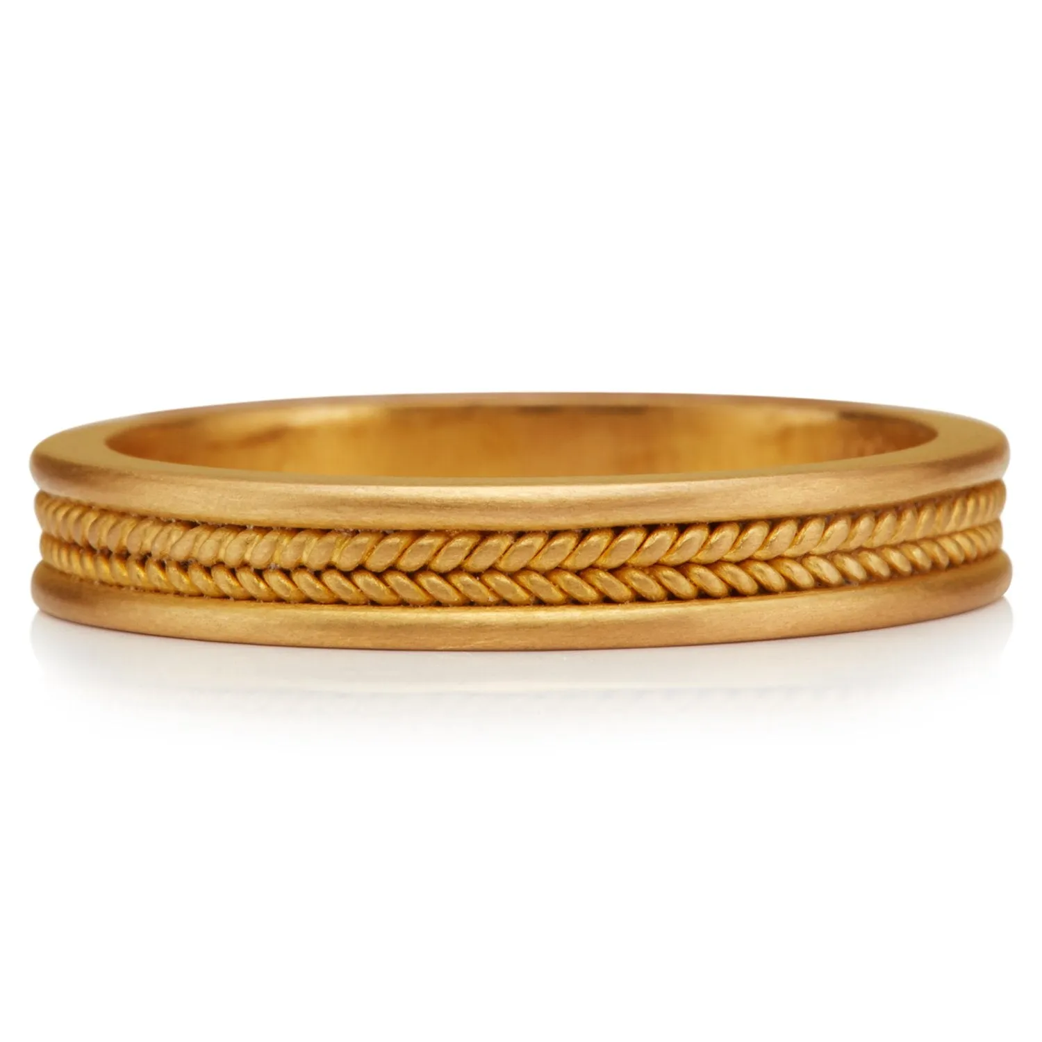 Braid Double Row Band in 22K Apricot Gold- 4mm